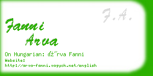 fanni arva business card